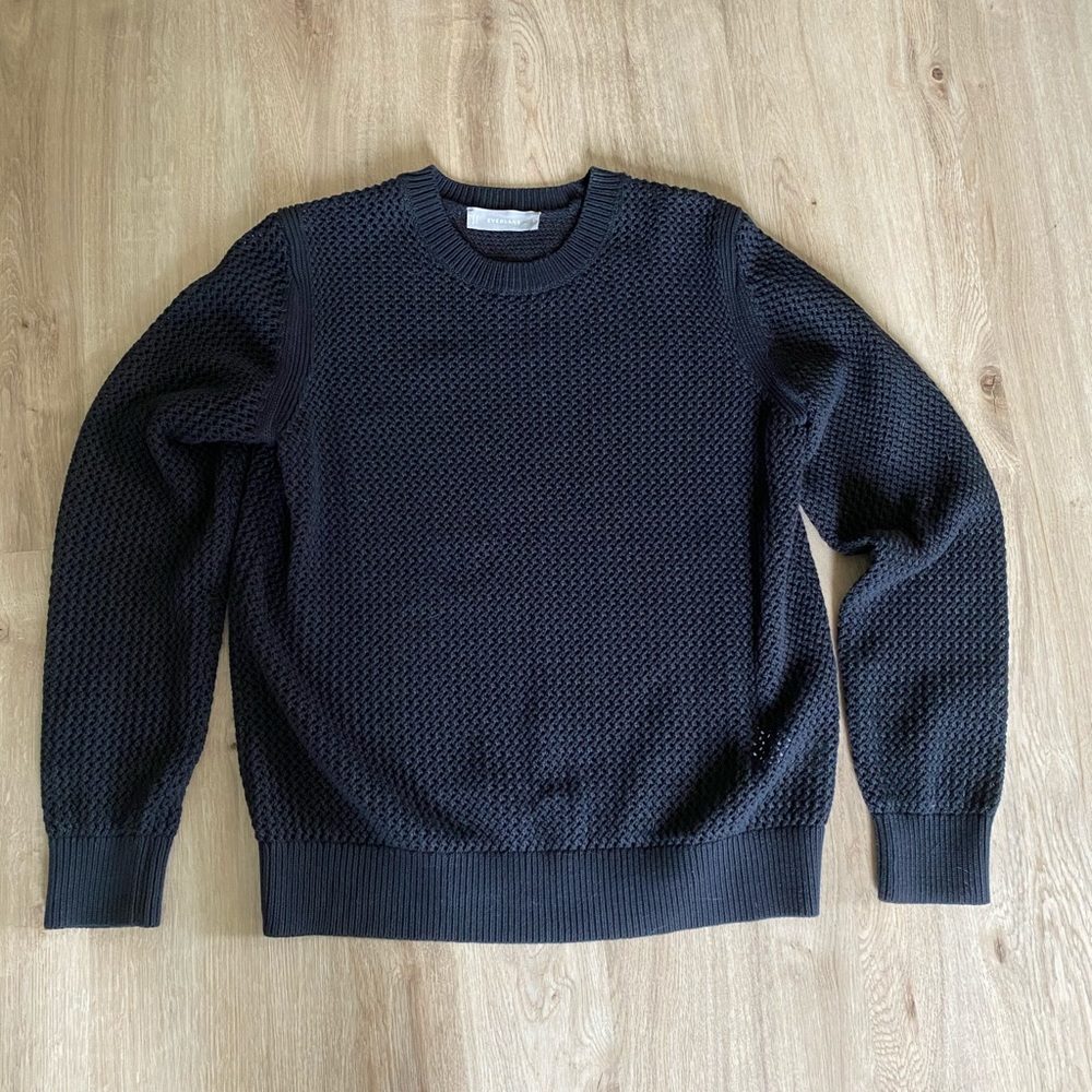 Mesh Cotton Crew Sweater
